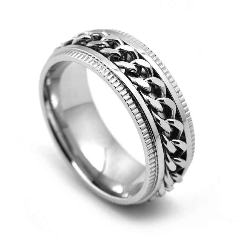 Chain Spinner Ring – Stainless Steel Rotating Band
