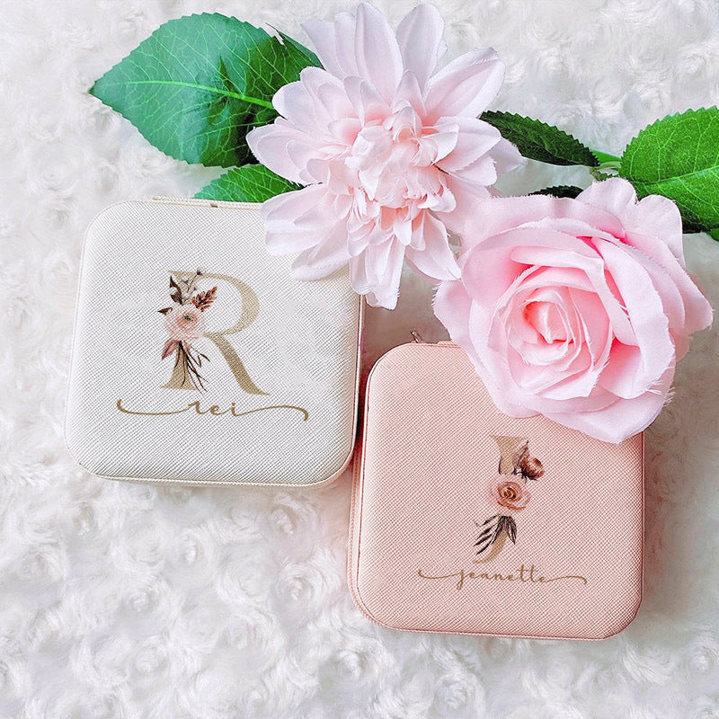 Personalized Jewelry Box – Custom Name & Floral Print Gift Case