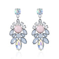 Elegant Crystal Drop Earrings with Pastel Center Stone