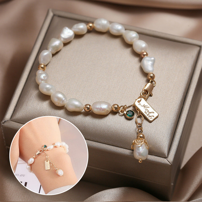 Natural Zircon Pearl Bracelet Ins Fashion