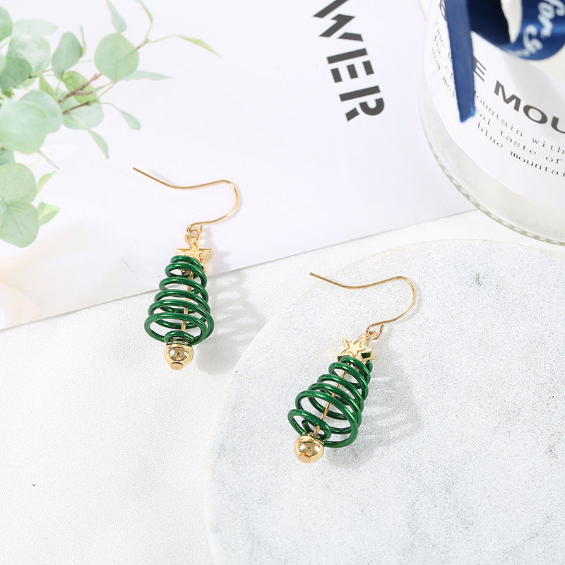 Festive Christmas Tree DIY Earrings with Star & Bell Detail