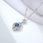 Vintage Blue Sapphire Pendant Necklace