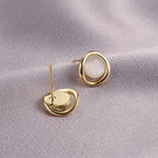Elegant Gold Circle Stud Earrings
