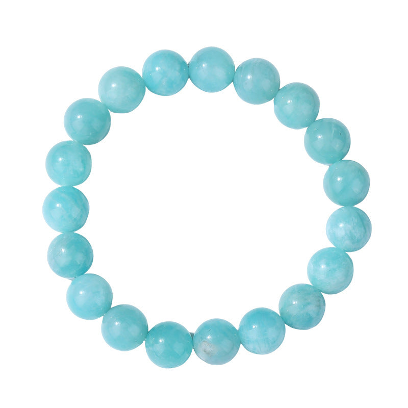 Round Bead Stretch Bracelet with Smooth Natural Finish