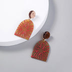 Artistic Floral Drop Earrings with Resin Detail