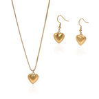 Heart Pendant Necklace & Matching Drop Earrings Set