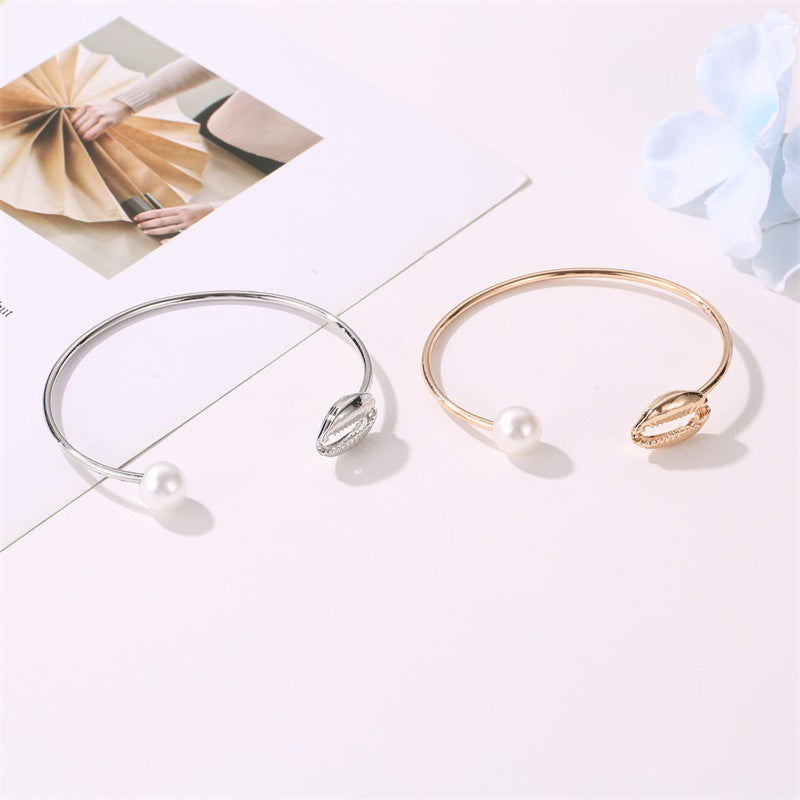 Simple Temperamental All-match Pearl Opening Bracelet