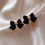 Sweet Bow Pearl Drop Earrings