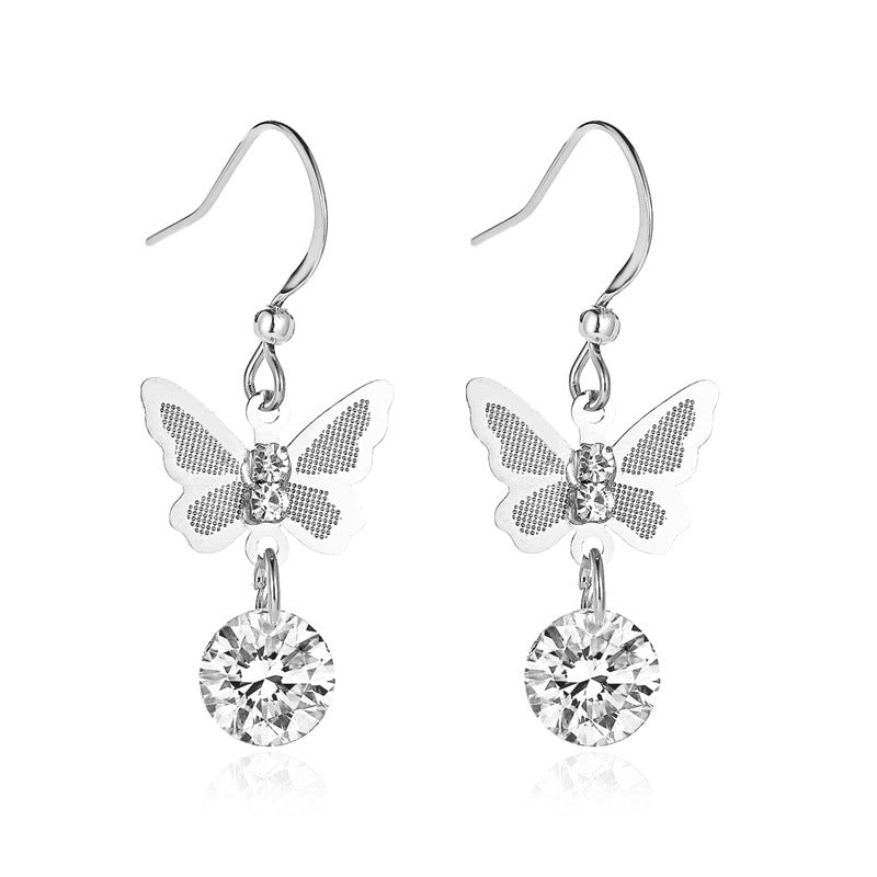 Butterfly Charm Crystal Earrings