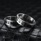 Minimalist Stainless Steel Band Ring – Engraved & Polished Finish