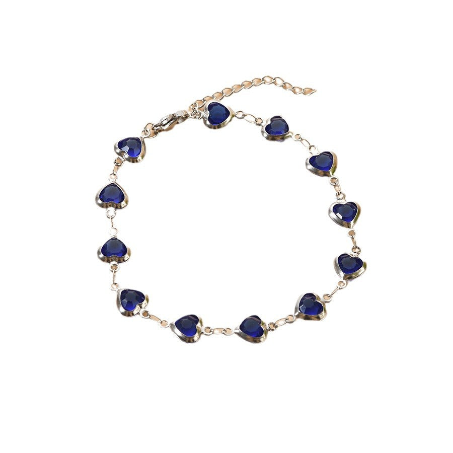 Heart-Accent Chain Bracelet with Elegant Linked Design