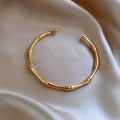 Textured Open Cuff Bracelet with Sculpted Segment Design