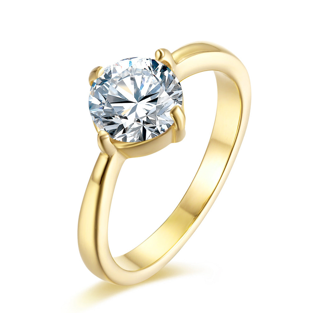 Classic Solitaire Birthstone Ring – Minimalist Round Cut Statement Ring