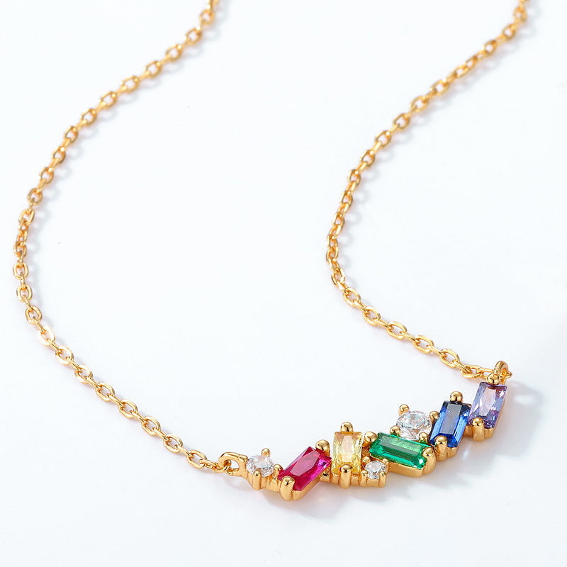 Japanese Light Luxury Rainbow Candy Necklace