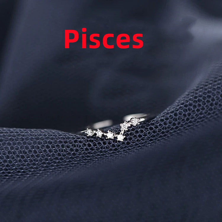 Zodiac Constellation Adjustable Ring – Celestial Star Sign Band