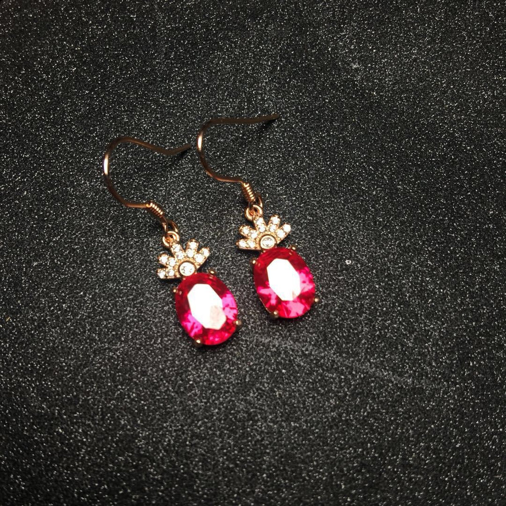 Ladies Inlaid Corundum Amethyst Jewelry Set