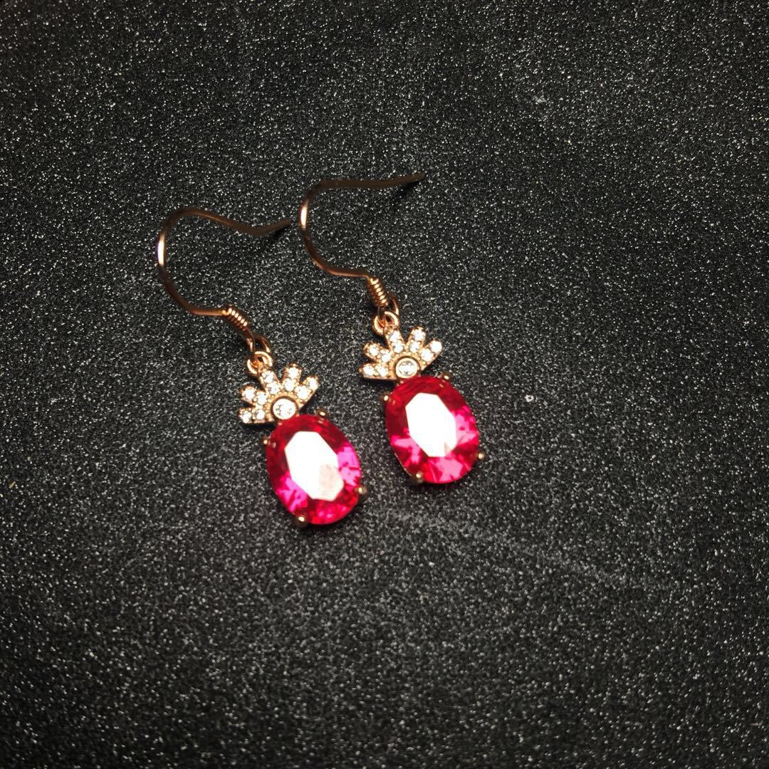 Ladies Inlaid Corundum Amethyst Jewelry Set