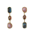 Elegant Multicolor Natural Stone Drop Earrings