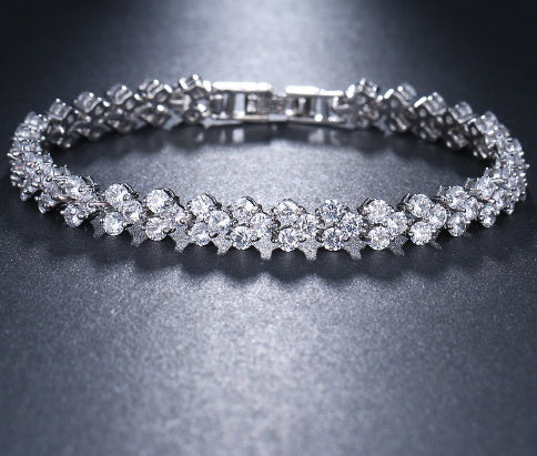 Linked Crystal Bracelet with Elegant Continuous Design
