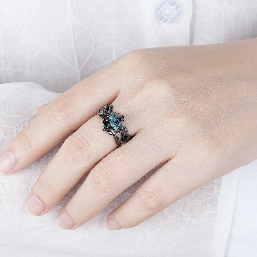 Krystal Crafts Mystic Teardrop Aurora Crystal Ring