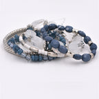 Layered Beaded Bracelet Stack with Textured Mixed Design