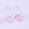 Minimalist Acrylic Sequin Heart Earrings