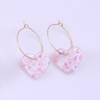Minimalist Acrylic Sequin Heart Earrings