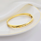 Engraved Slim Bangle Bracelet with Modern Minimal Detail