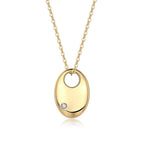 First Encounter Gold Oval Pendant Necklace