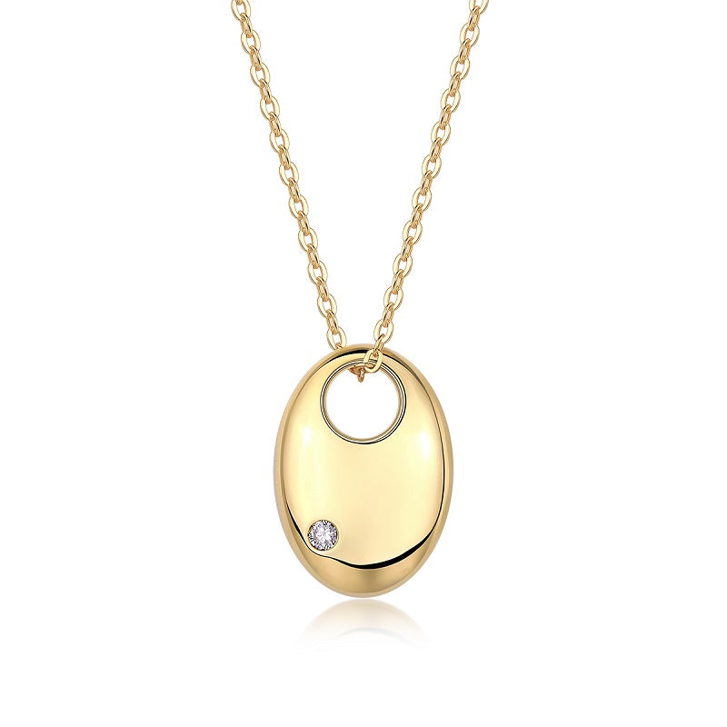 First Encounter Gold Oval Pendant Necklace