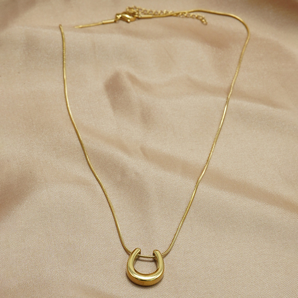 Minimalist Double-Hoop Pendant Necklace