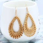 Handmade Rattan Teardrop Earrings