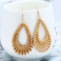 Handmade Rattan Teardrop Earrings
