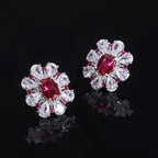 Ruby Red Floral Jewelry Set