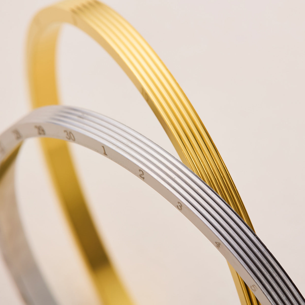 Slim Textured Bangle Bracelet with Minimal Line Detail