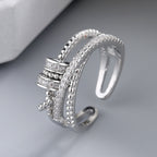 Triple Pavé Spiral Adjustable Ring